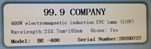 USA Germicidal UV-C Commercial / Industrial 400W 253.7/185 nm lamp w/ Ozone Lamp- CE certificate Bactericidal UV Lamps - Image 11