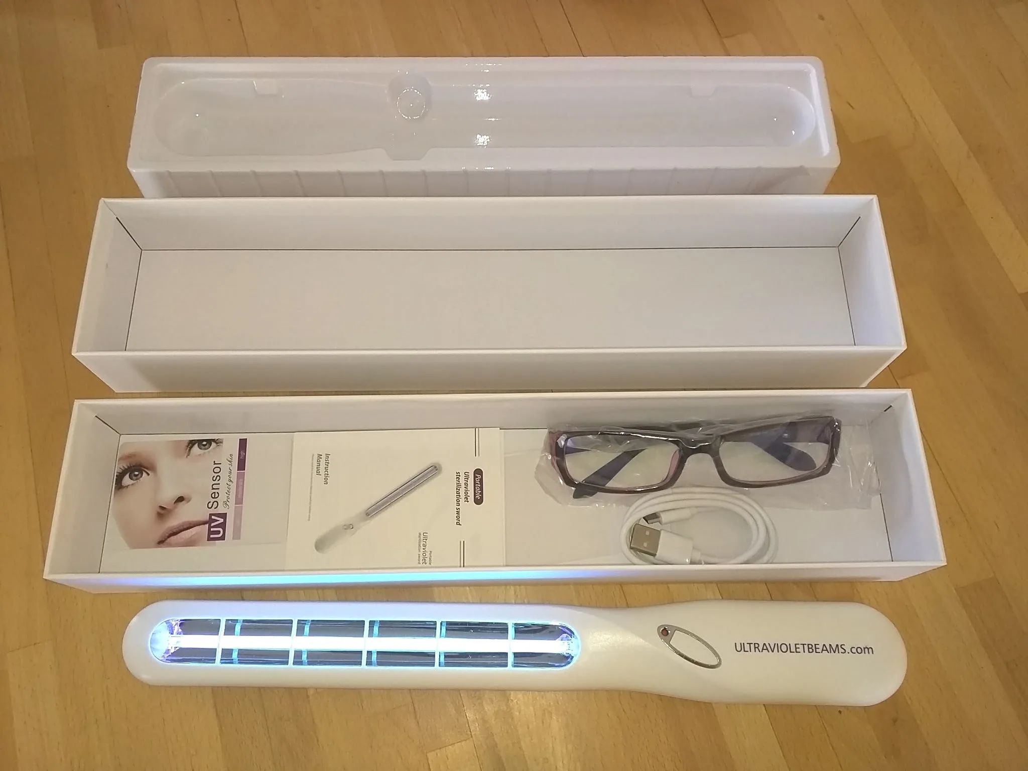 Professional 5W UV-C Quartz Sanitizer Surface Treatment Wand with Portable Treatment Bag & UV Safety Eye Protection - Image 12
