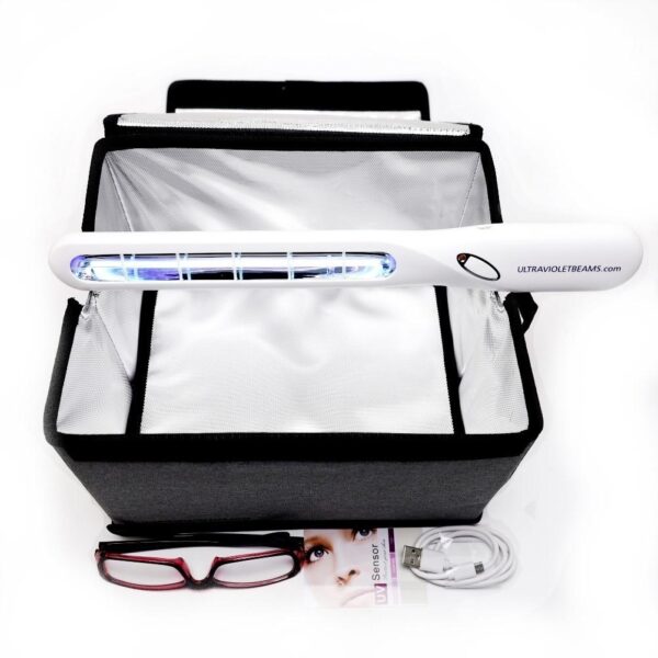 UV-C Dual Usage Germicidal 5W Quartz Lamp Wand With Foldable Case, Anti UV-C Glasses. Professional Portable Ultraviolet Sterilizer/Sanitizer