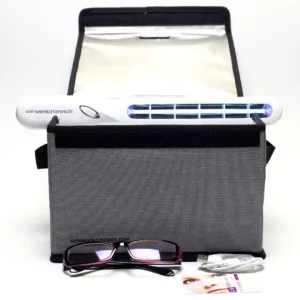 Professional 5W UV-C Quartz Wand with Foldable Enclosed Treatment Chamber and Anti-UV-C Safety Glasses