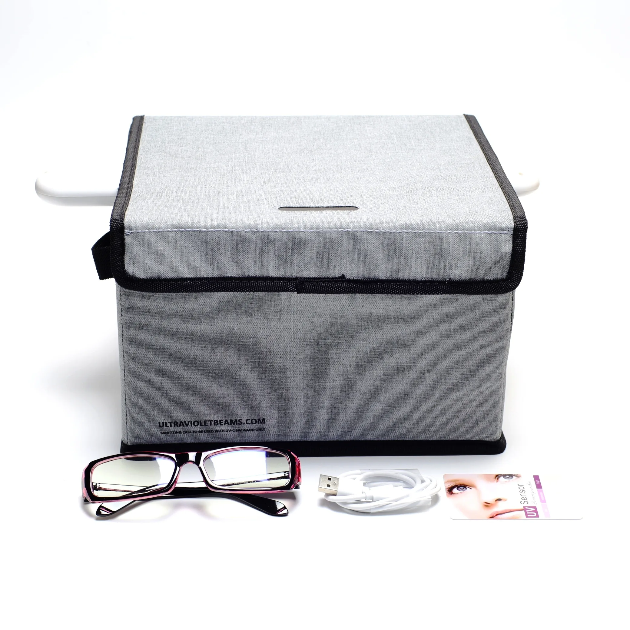 Popped Up View of the Professional 5W UV-C Foldable Enclosed Treatment Chamber for Industrial Series Wand